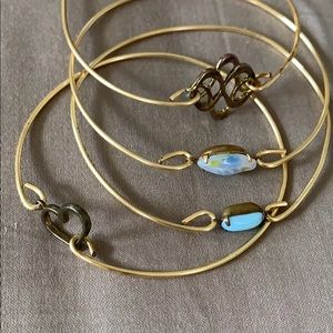 Jewelry - Set of bangle gold bracelets. Jewelry - Set of bangle gold bracelets.
